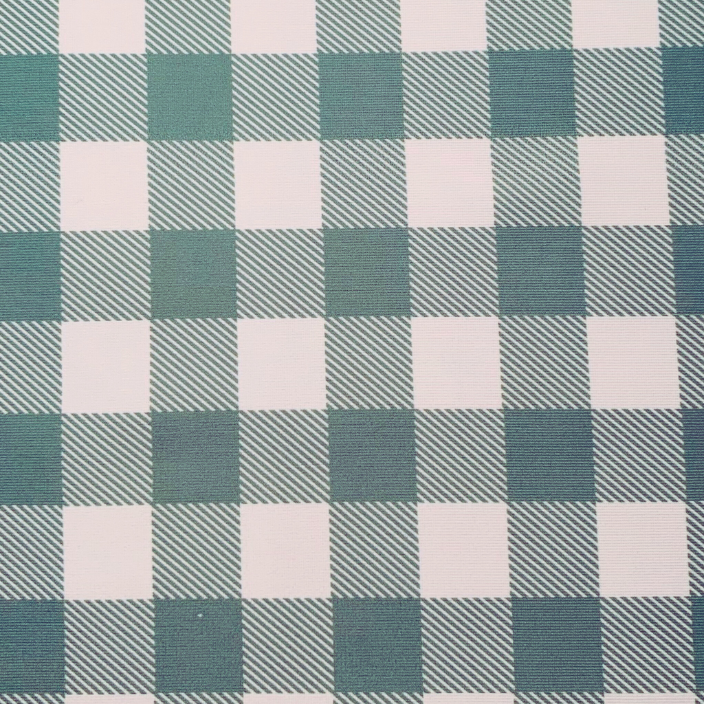 Gingham checkered pattern with green and white squares