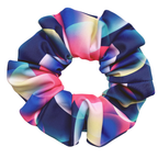 Neon bubble pattern swim scrunchie on a white background