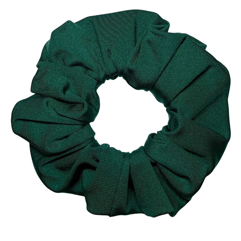 Emerald Green Swim Scrunchie on a white background