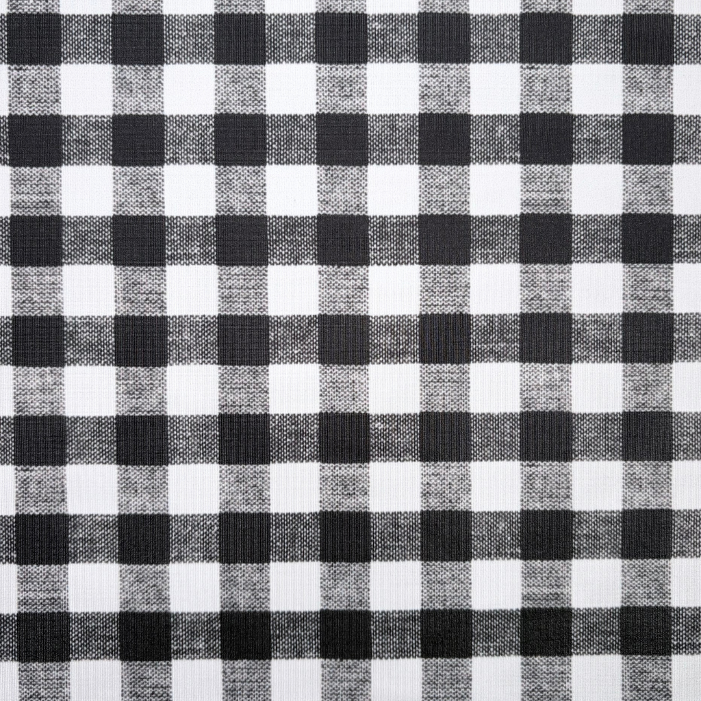 Black and white checkered fabric pattern