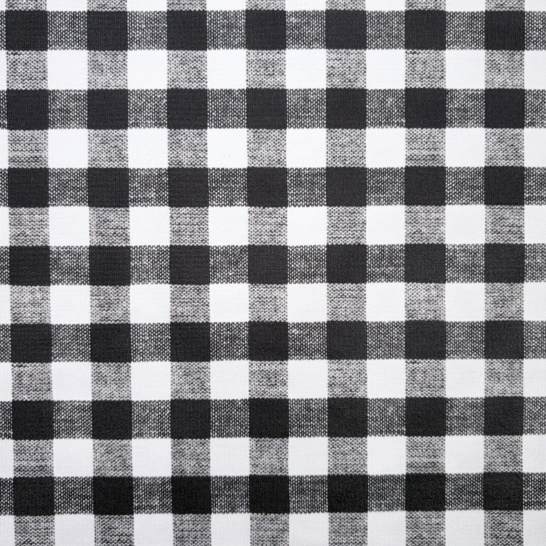 Black and white checkered fabric pattern