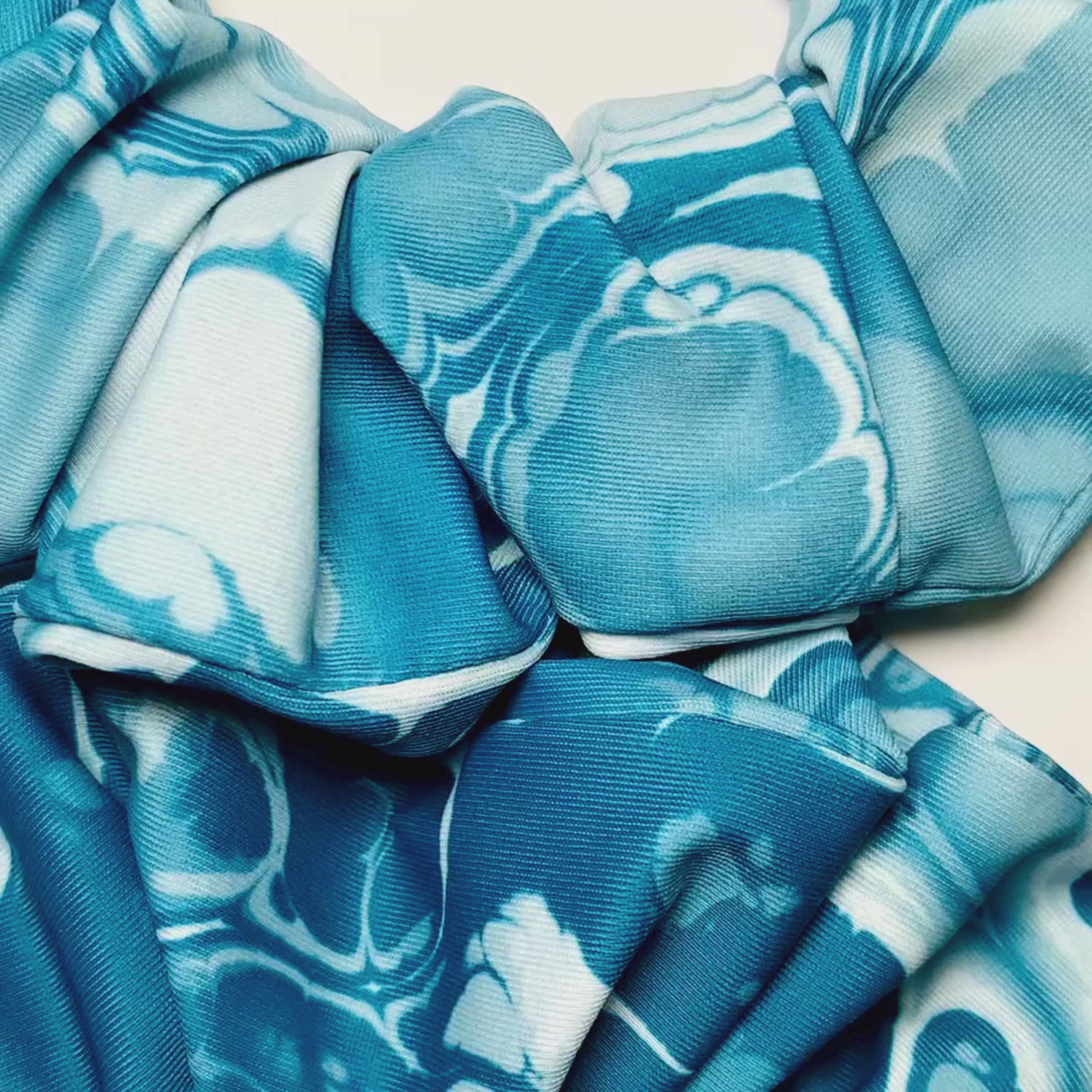 Marbled pattern with blue and white colours video