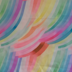 Colourful abstract pattern with wavy lines on a light background