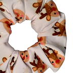 swim Scrunchie with reindeer pattern on a white background